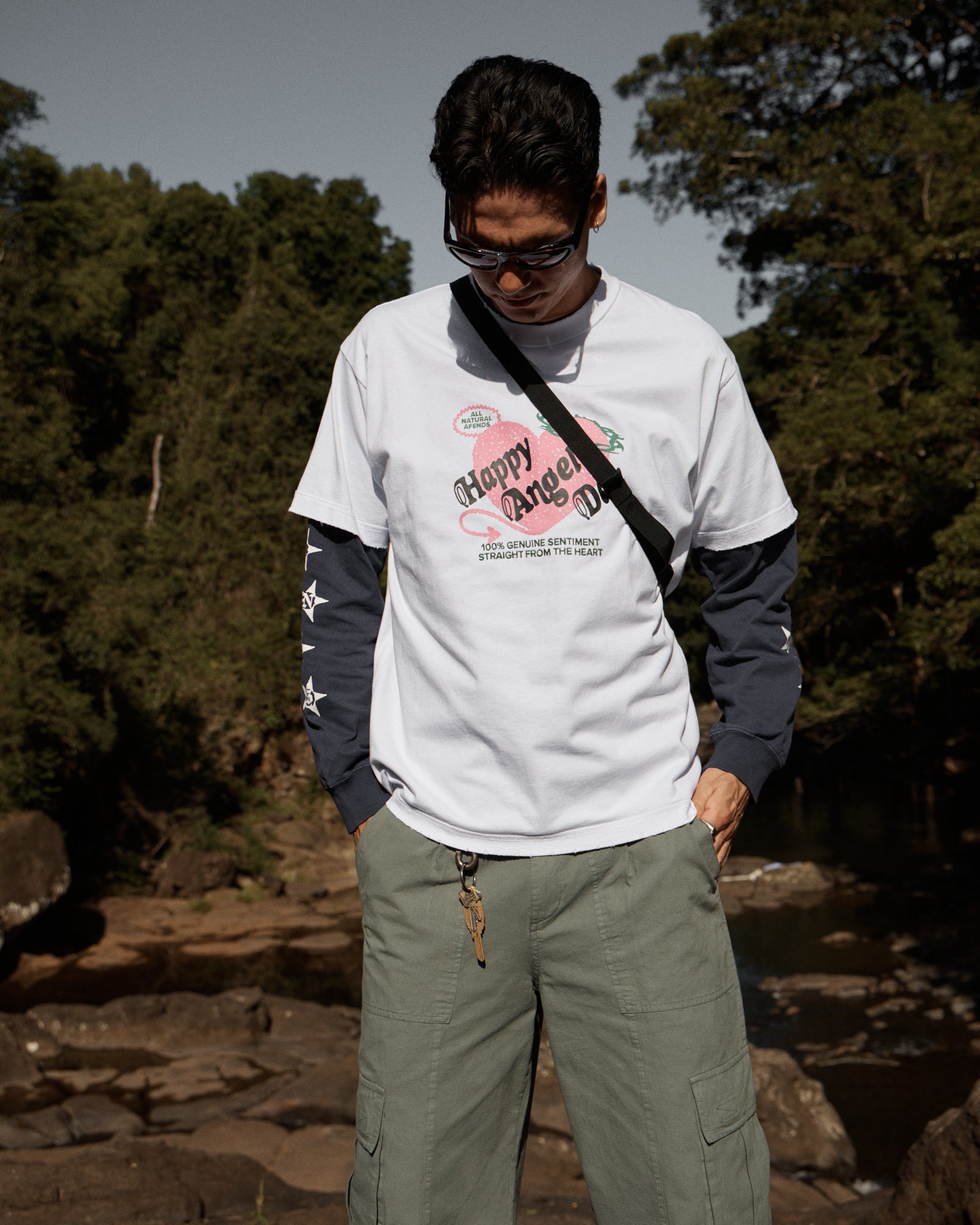 AFENDS Mens Genuine Sentiment - Recycled Heavyweight Boxy Fit Tee - White