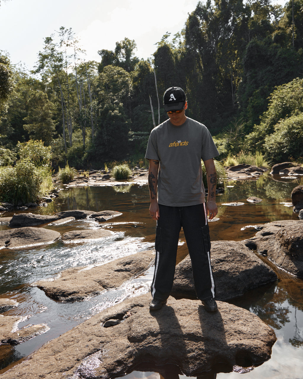 AFENDS Mens Ayy - Recycled Six Panel Cap - Black