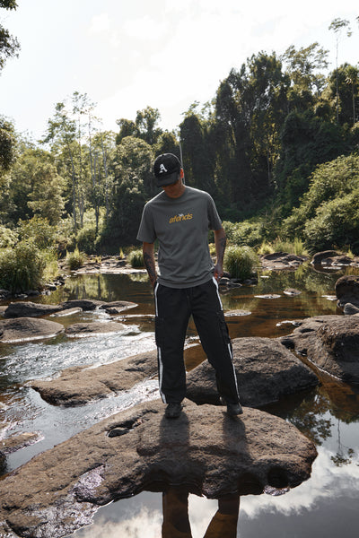 AFENDS Mens Angel Boy - Recycled Retro Fit Tee - Washed Sycamore
