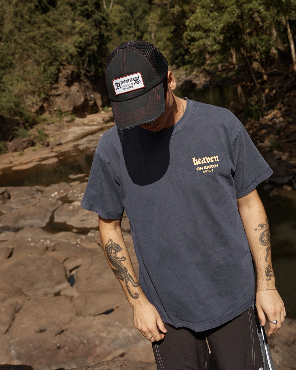 AFENDS Mens Supply - Recycled Six Panel Mesh Cap - Black