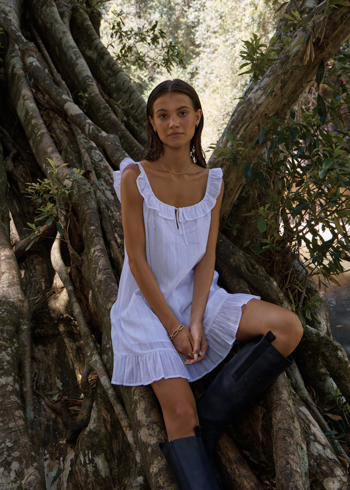 AFENDS Womens Aquarius - Mini Dress - White