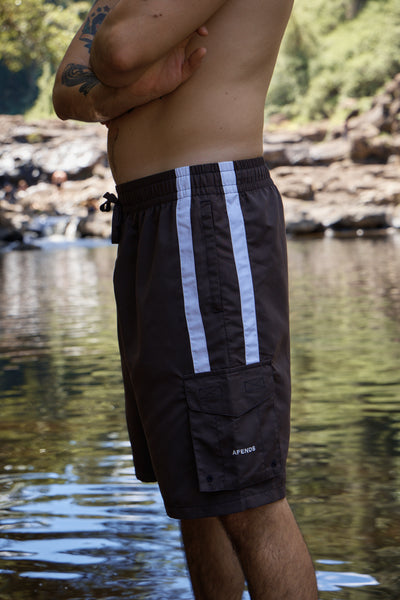 AFENDS Mens House Related - Recycled Cargo Short 21 Inch - Coffee