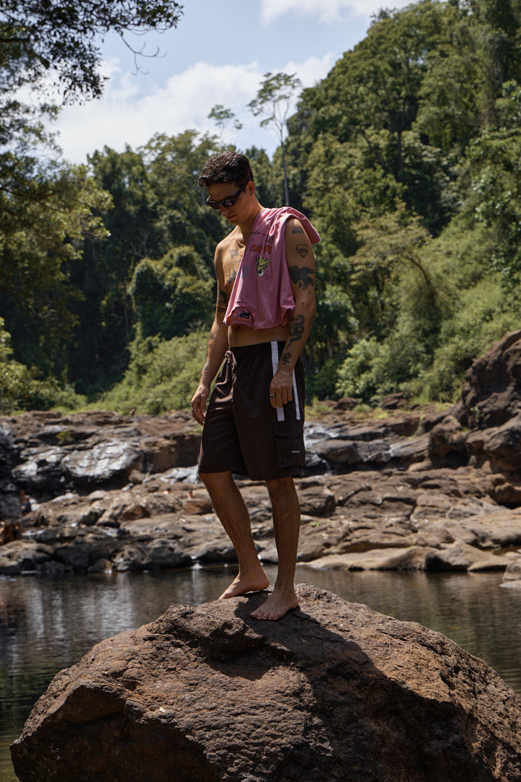 AFENDS Mens House Related - Recycled Cargo Short 21 Inch - Coffee