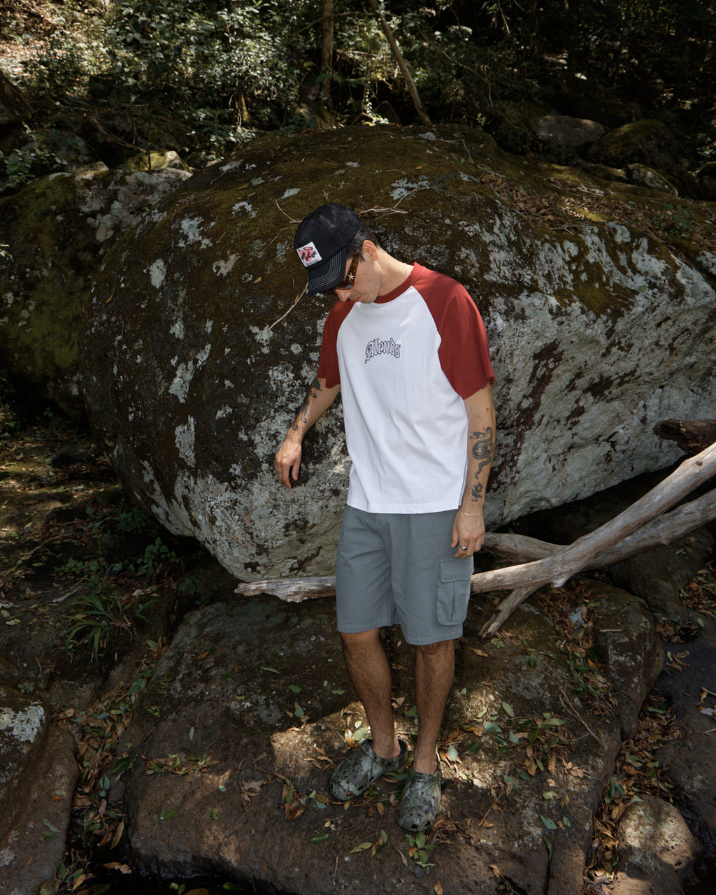 AFENDS Mens Home - Recycled Raglan Fit Tee - White