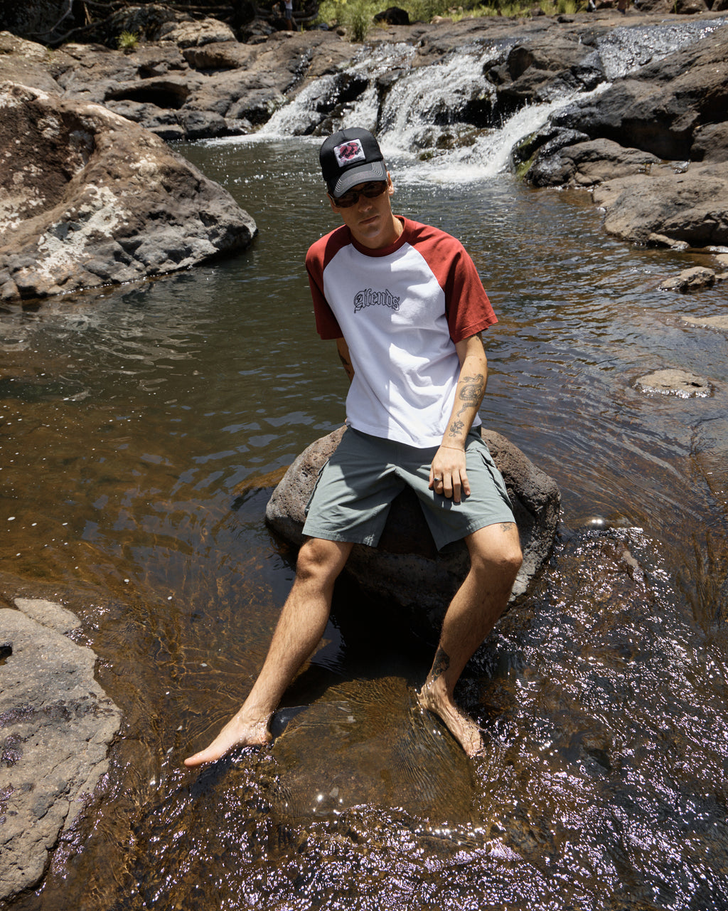 AFENDS Mens Summit - Recycled Pleated Cargo Short 22 Inch - Washed Sycamore