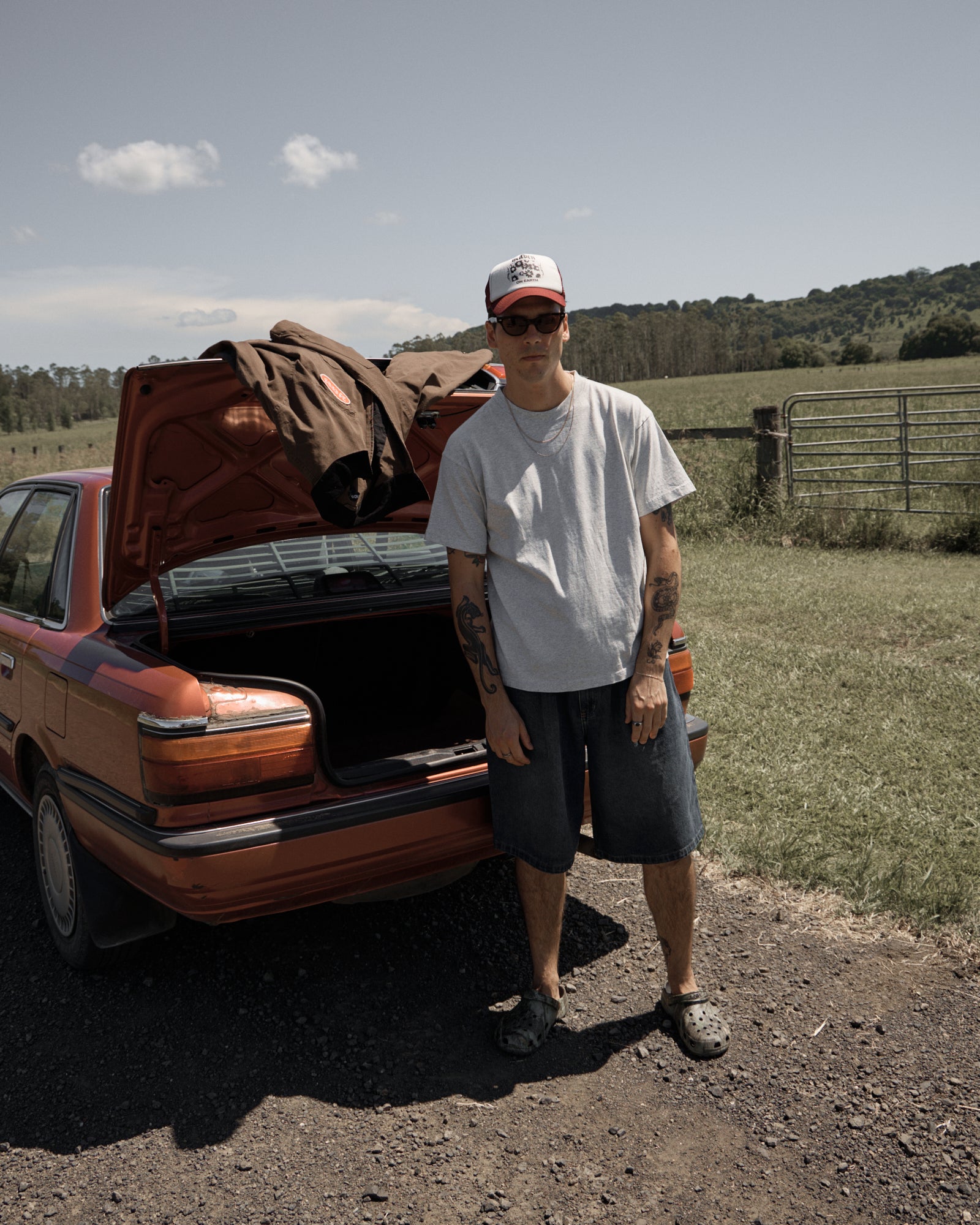 AFENDS Mens Classic - Retro Tee - Shadow Grey Marle