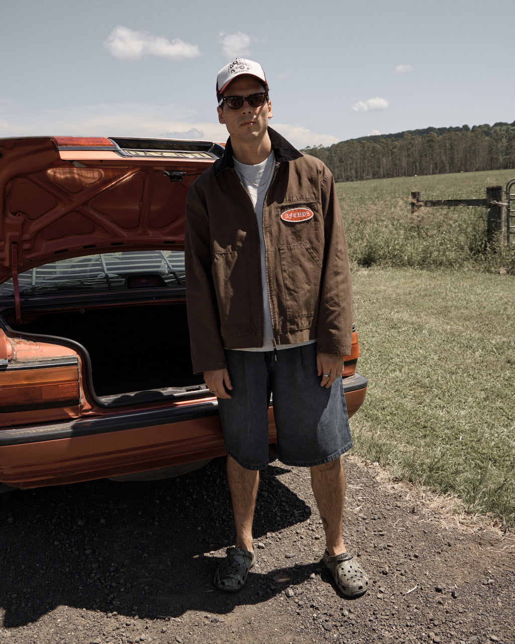 AFENDS Mens Casino Oracle V.2 - Workwear Jacket - Washed Coffee