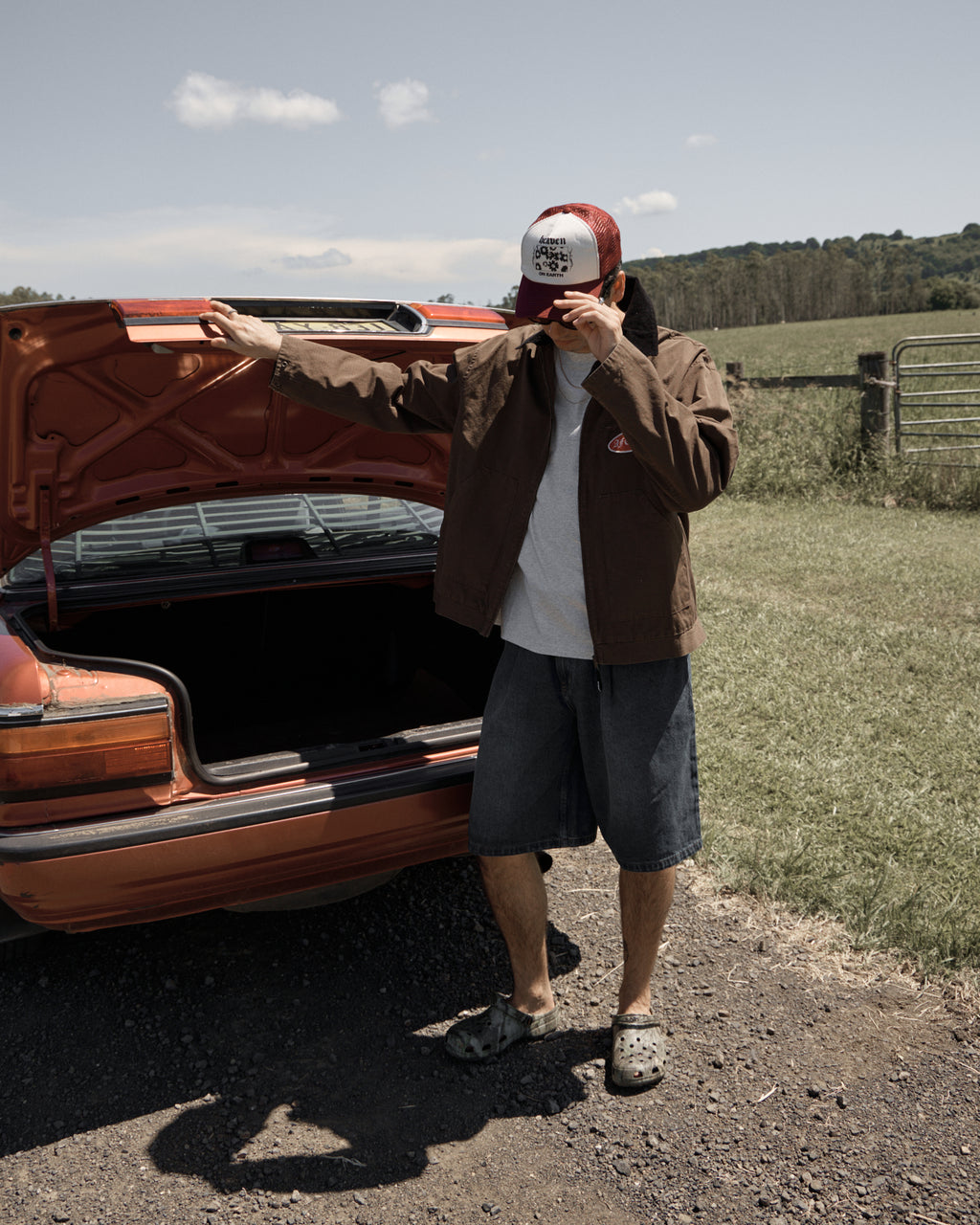 AFENDS Mens Casino Oracle V.2 - Organic Workwear Jacket - Washed Coffee