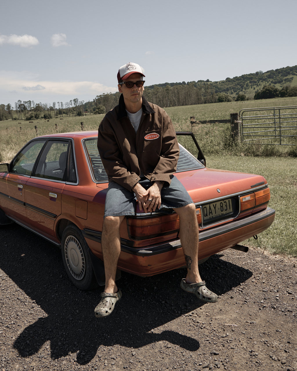 AFENDS Mens Casino Oracle V.2 - Workwear Jacket - Washed Coffee