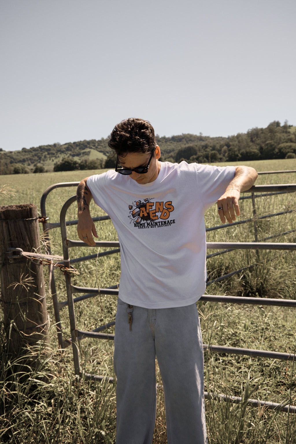 AFENDS Mens Maintenance - Recycled Boxy Fit Tee - White