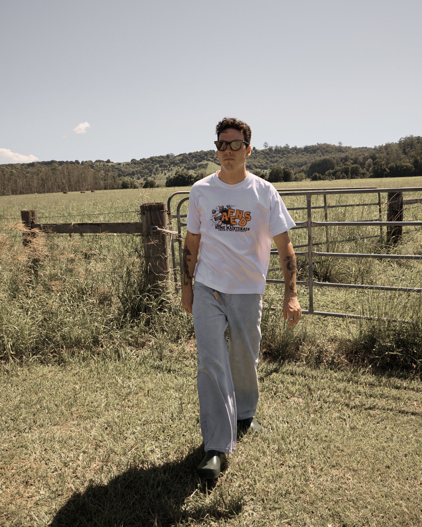 AFENDS Pablo - Denim Baggy Fit Jean - Stone Blue