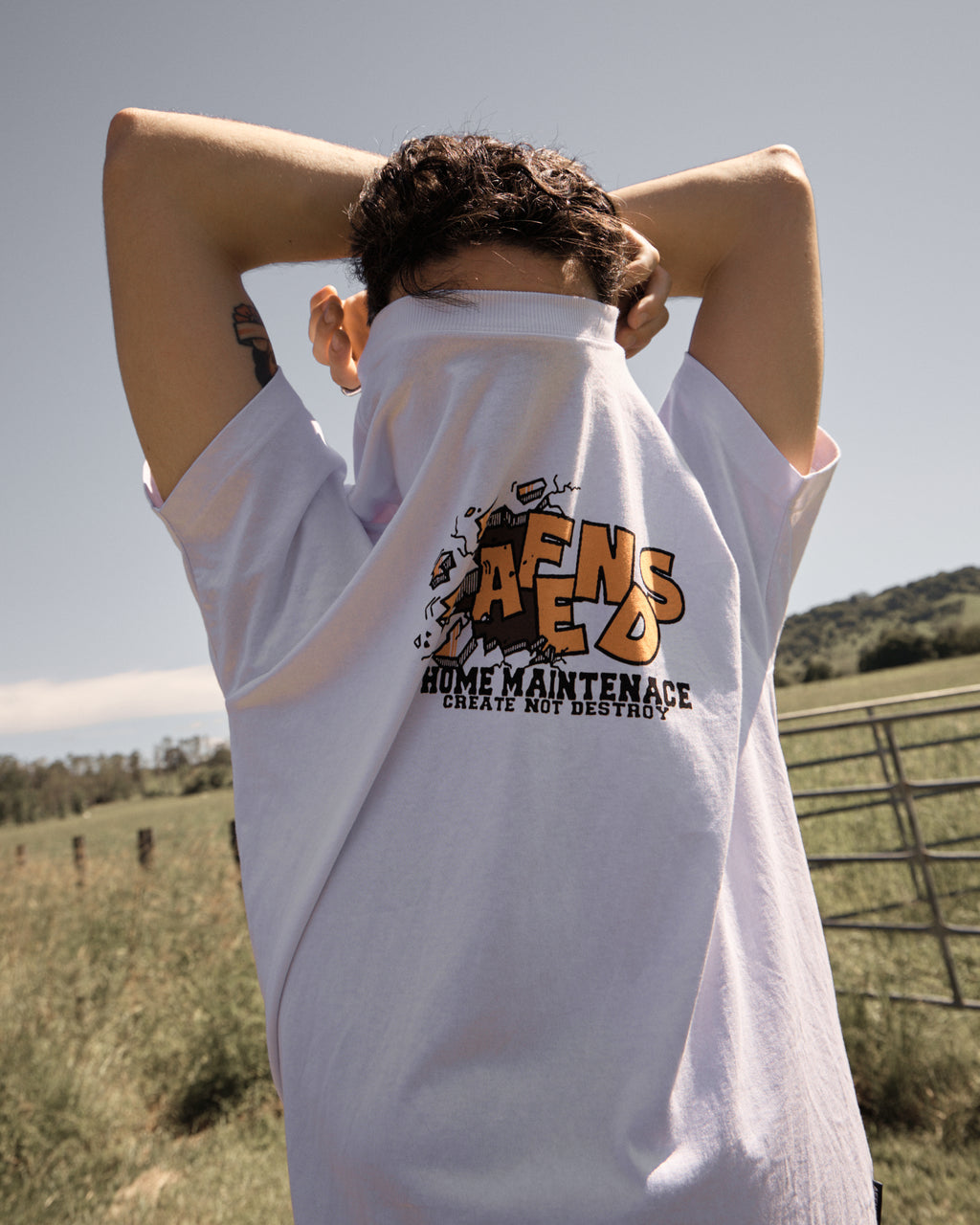 AFENDS Mens Maintenance - Recycled Boxy Fit Tee - White