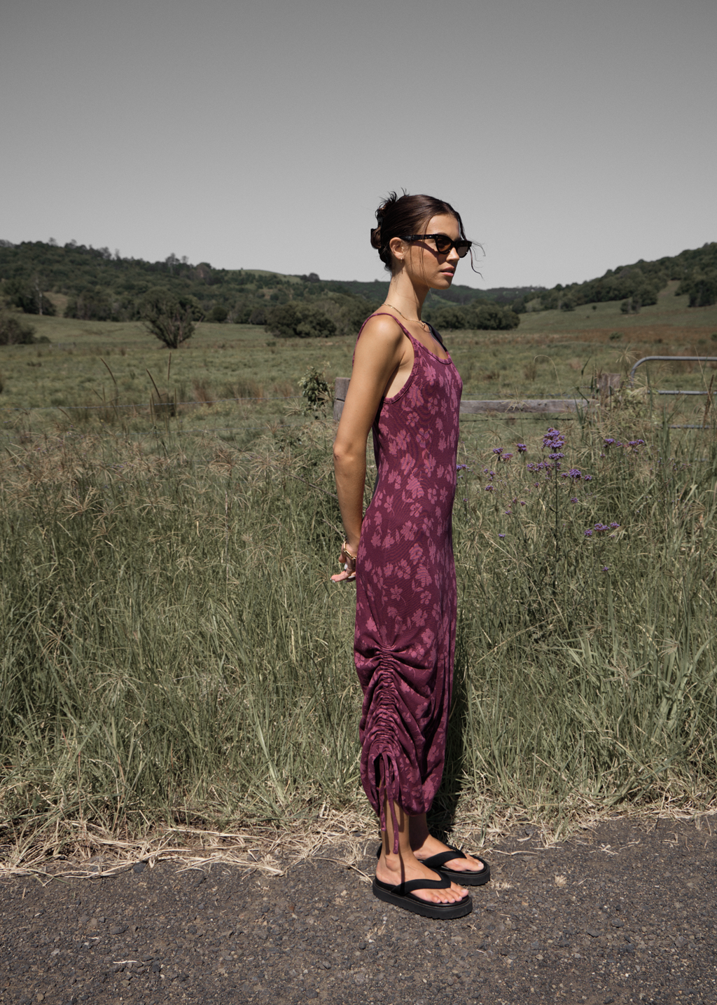 AFENDS Womens Marin - Maxi Dress - Port