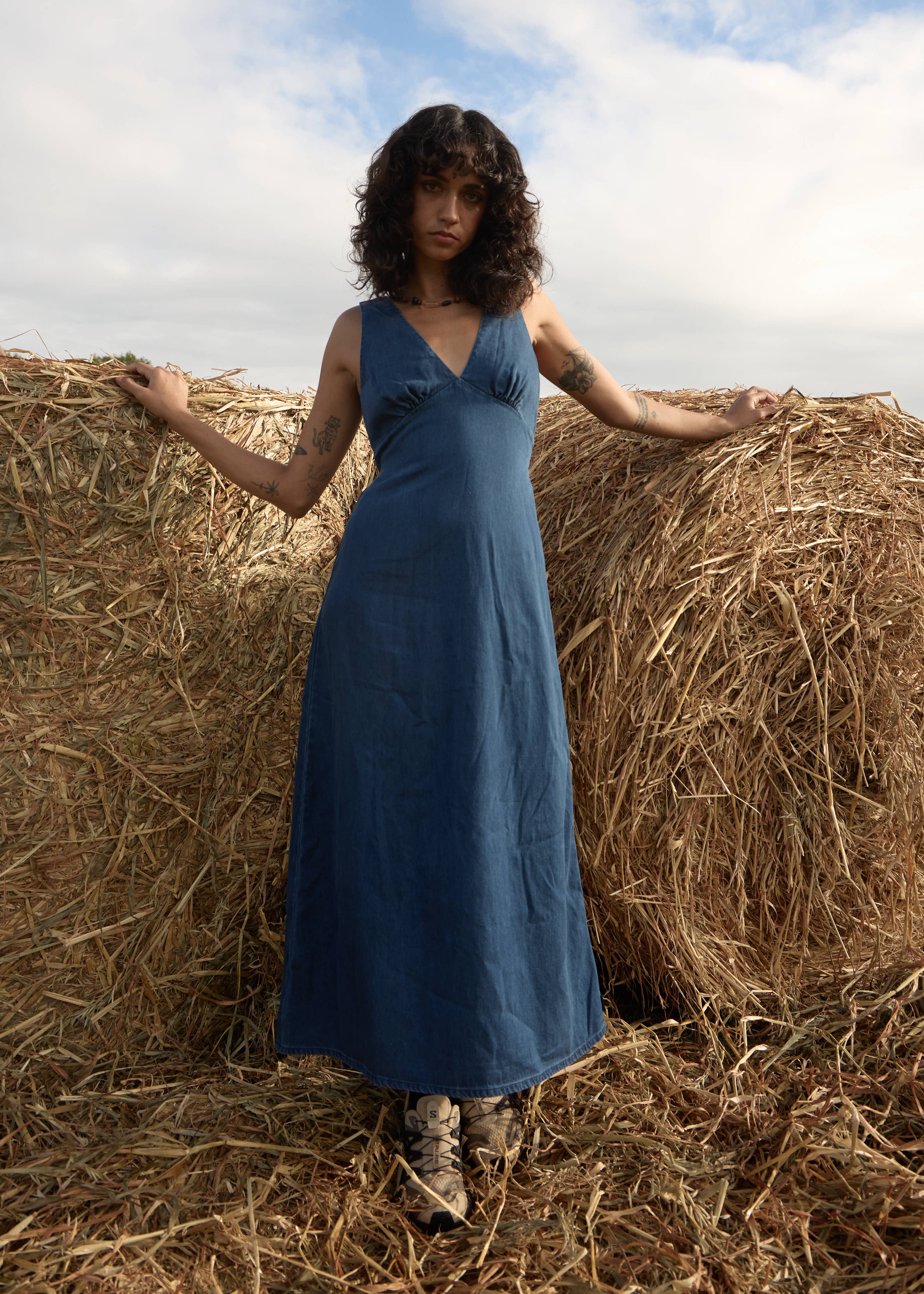 afends dress AFENDS Womens Tully - Seersucker Maxi Dress