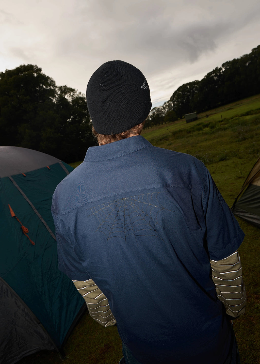 AFENDS Mens Supply - Workwear Short Sleeve Shirt - Washed Deep Sea