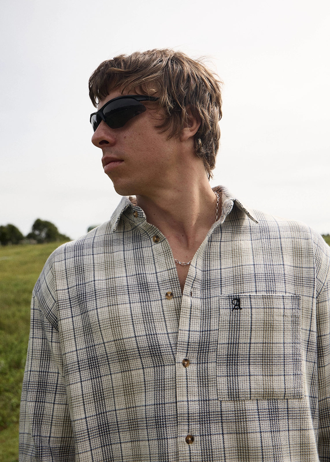 AFENDS Mens Shelter - Flannel Long Sleeve Shirt - White Check