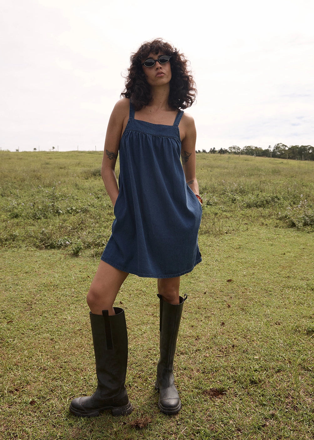 AFENDS Womens Palmer - Mini Dress - Ink