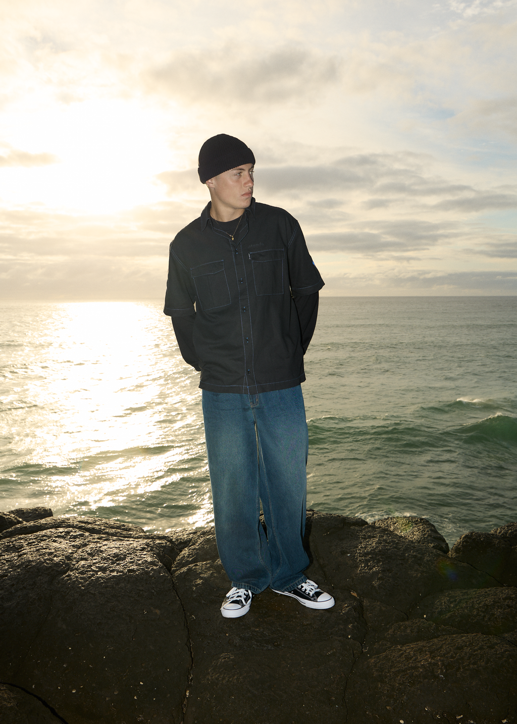 AFENDS Mens Fast Forward - Denim Ultra Baggy Jean - Vintage Wash