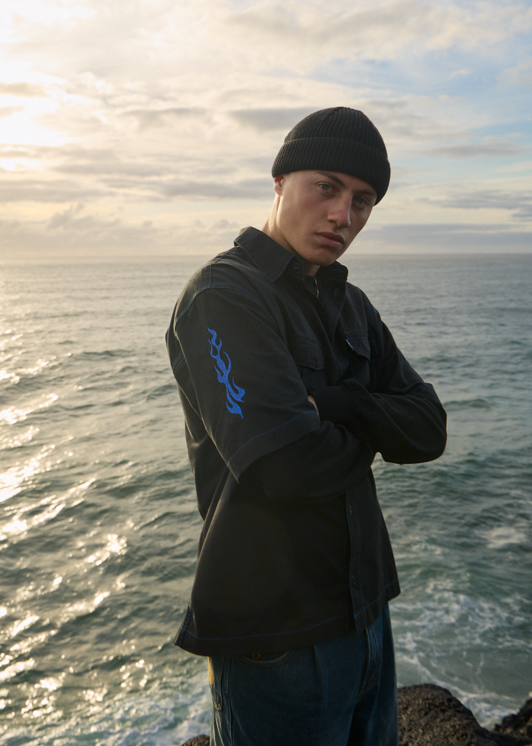 AFENDS Mens Utility - Short Sleeve Shirt - Black