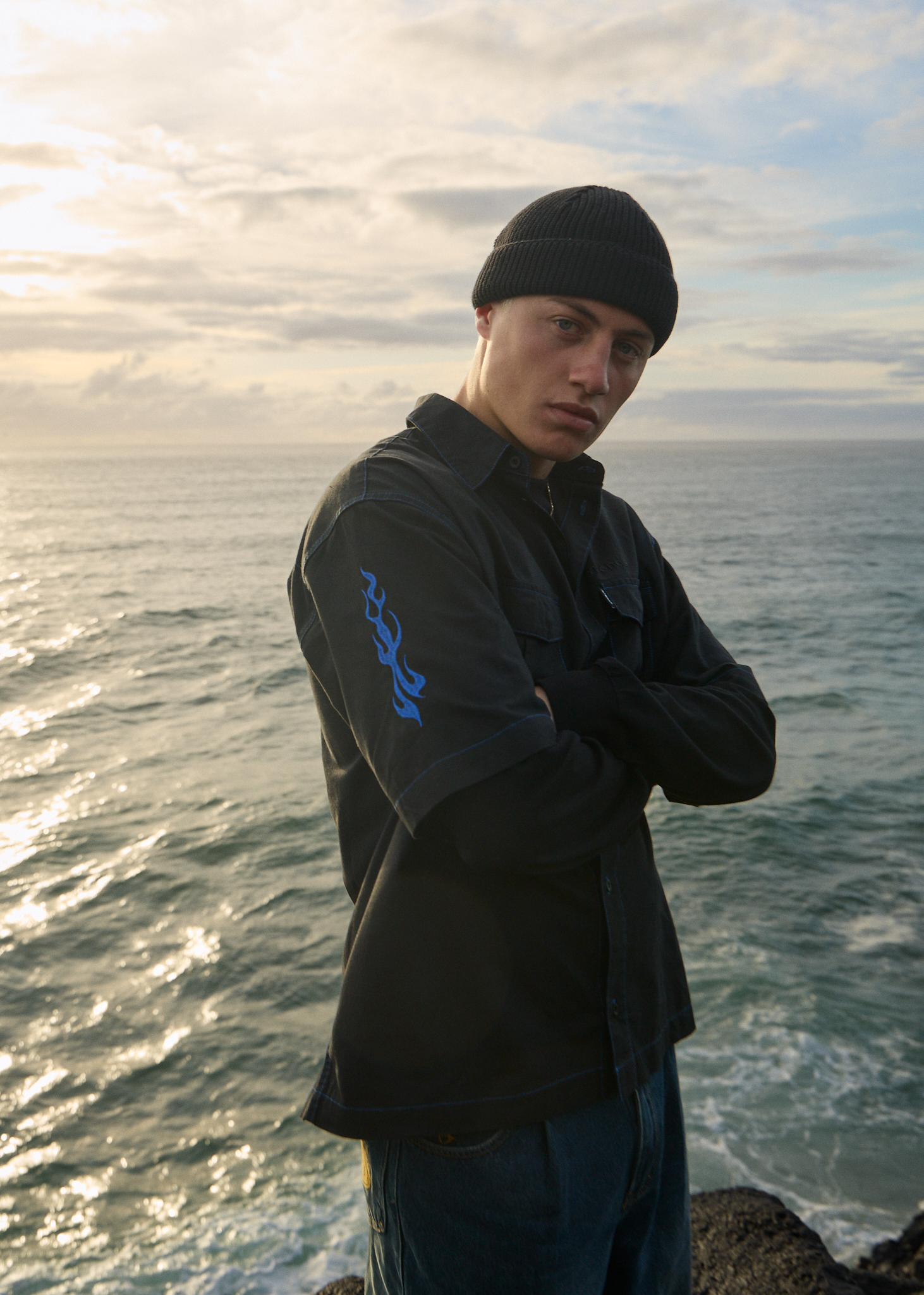 AFENDS Mens Utility - Short Sleeve Shirt - Black