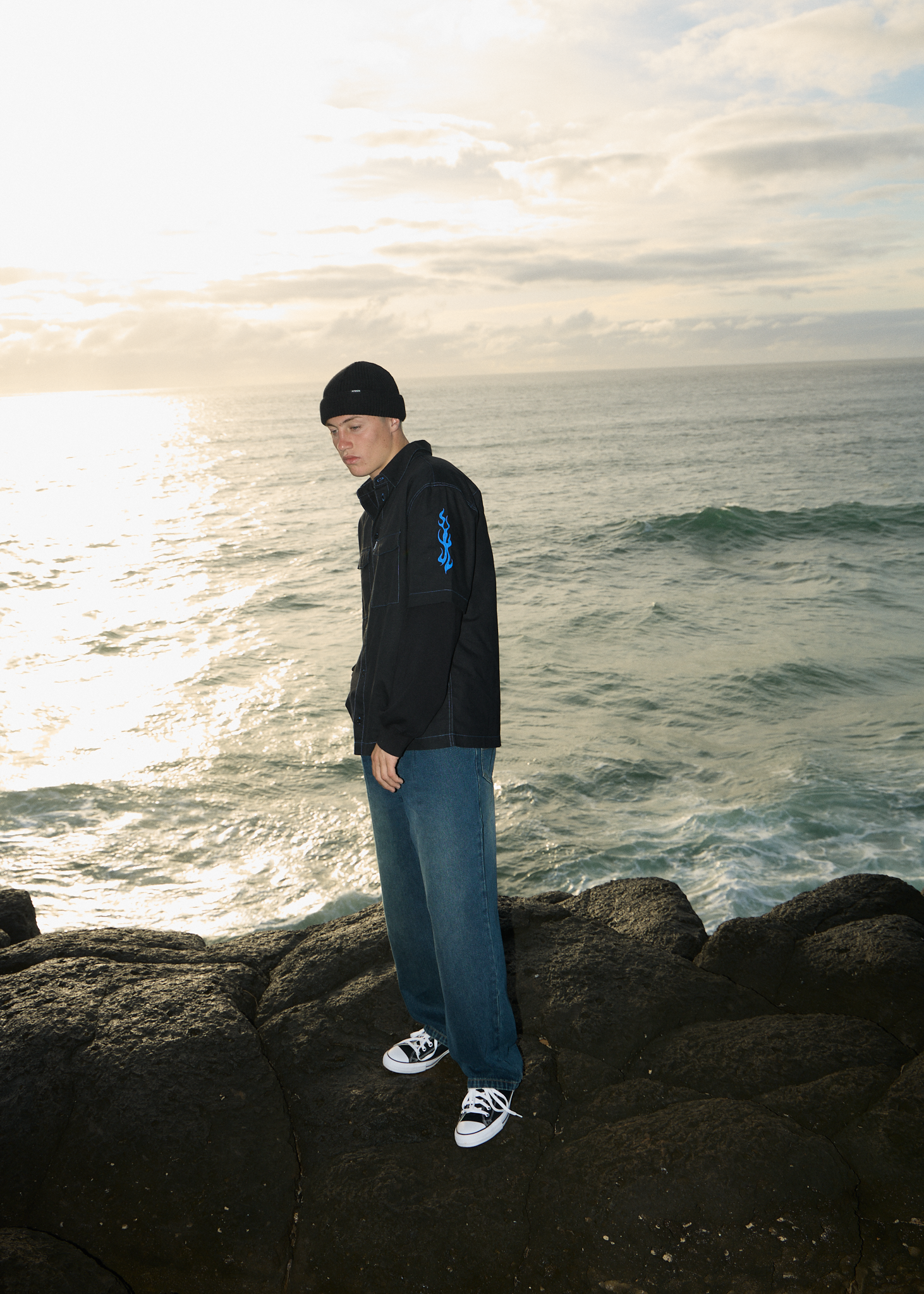 AFENDS Mens Fast Forward - Denim Ultra Baggy Jean - Vintage Wash