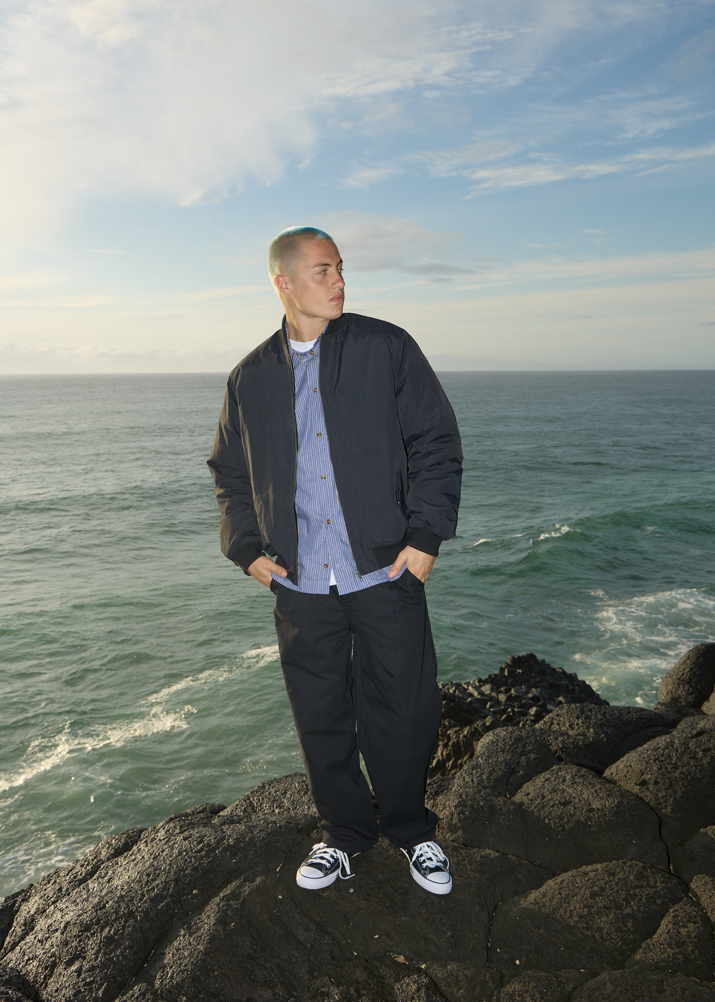 AFENDS Mens Shipwreck Stripe - Short Sleeve Shirt - Marlin