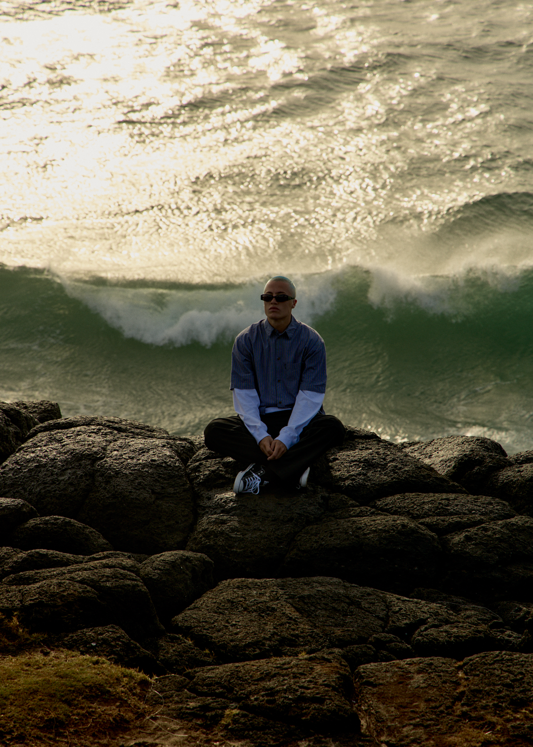 AFENDS Mens Shipwreck Stripe - Short Sleeve Shirt - Marlin