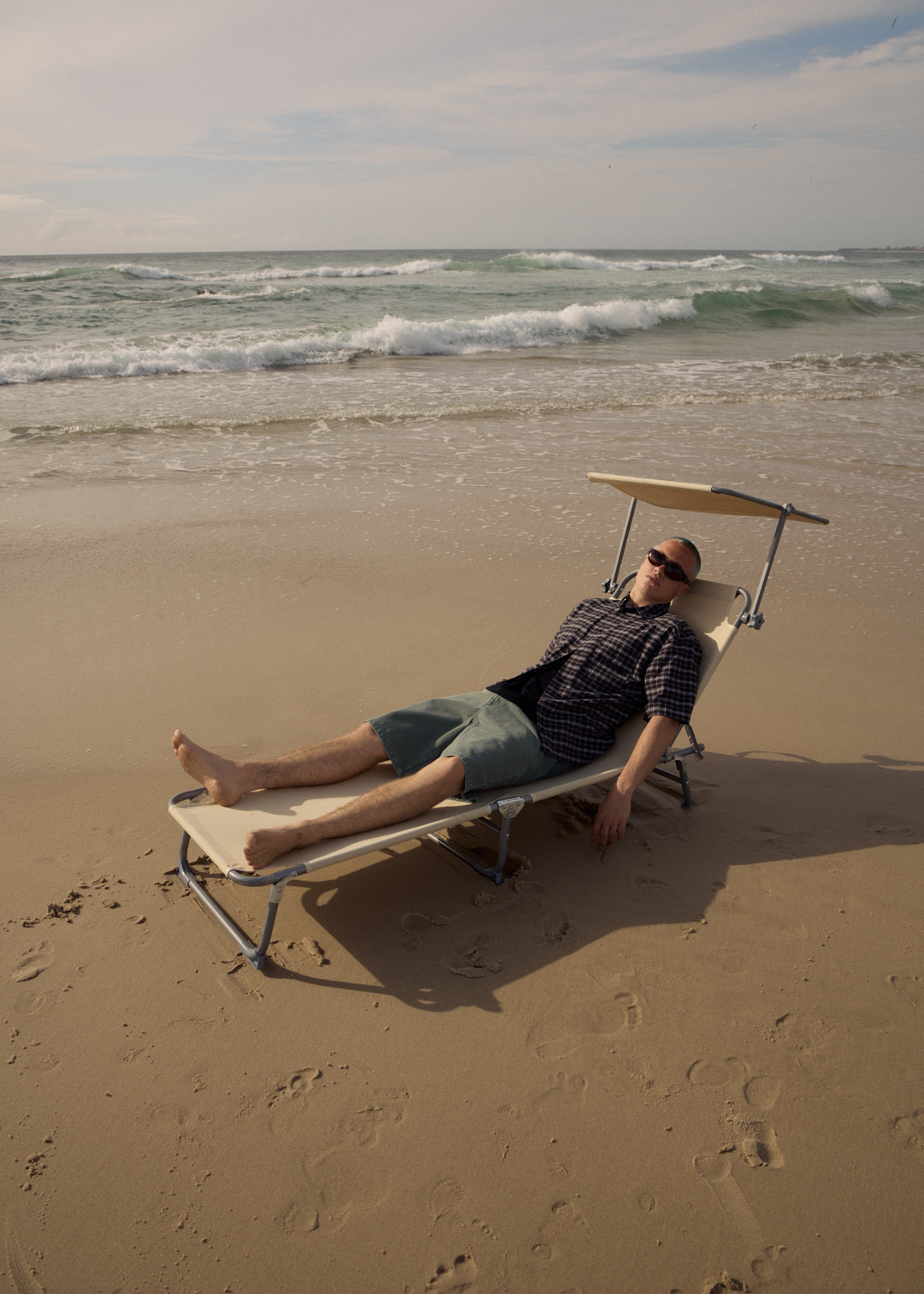 AFENDS Mens Lil C - Denim Baggy Short 22" - Washed Sycamore