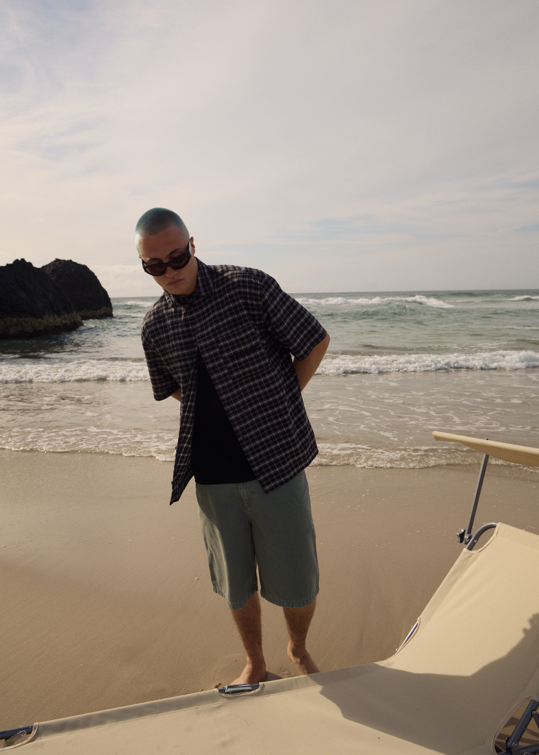 AFENDS Mens Darkness - Short Sleeve Shirt - Black Check