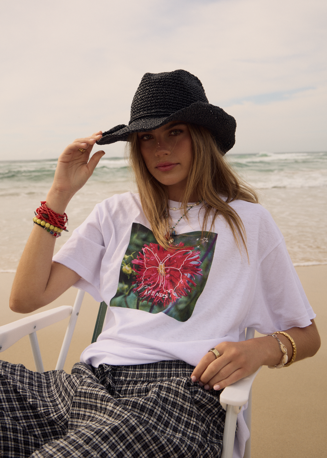 AFENDS Womens Open Up - Oversized Tee - White