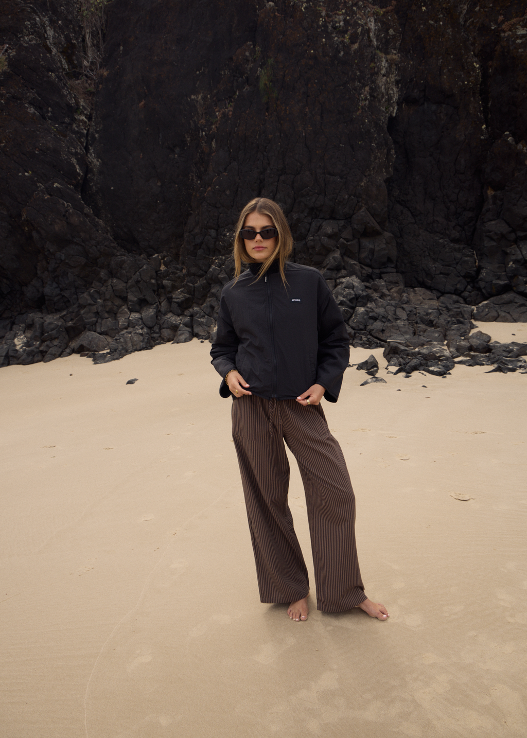 AFENDS Womens Berlin - Reversible Polar Fleece Jacket - Black