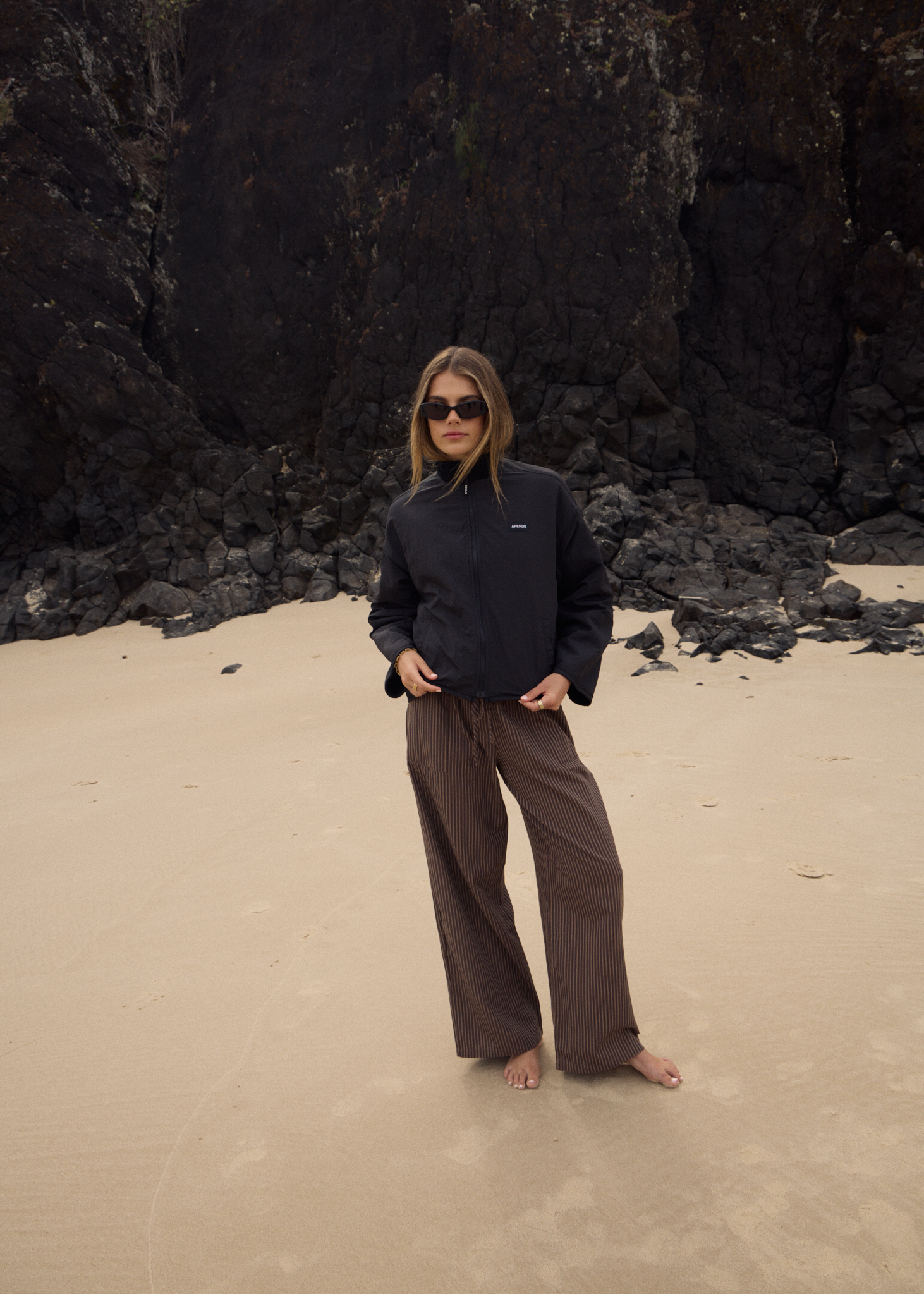 AFENDS Womens Berlin - Reversible Polar Fleece Jacket - Black