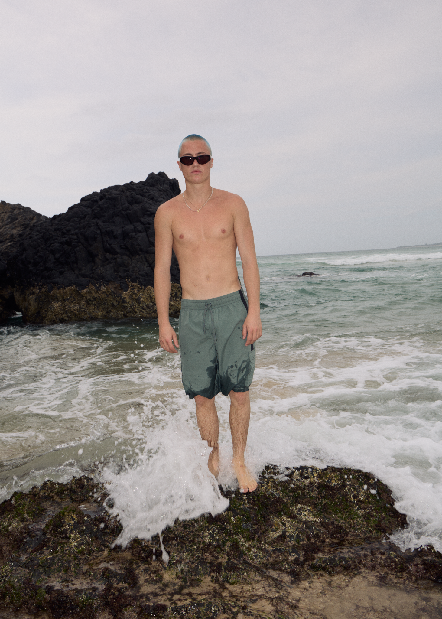 AFENDS Mens House Related - Cargo Swim Short 20" - Sycamore