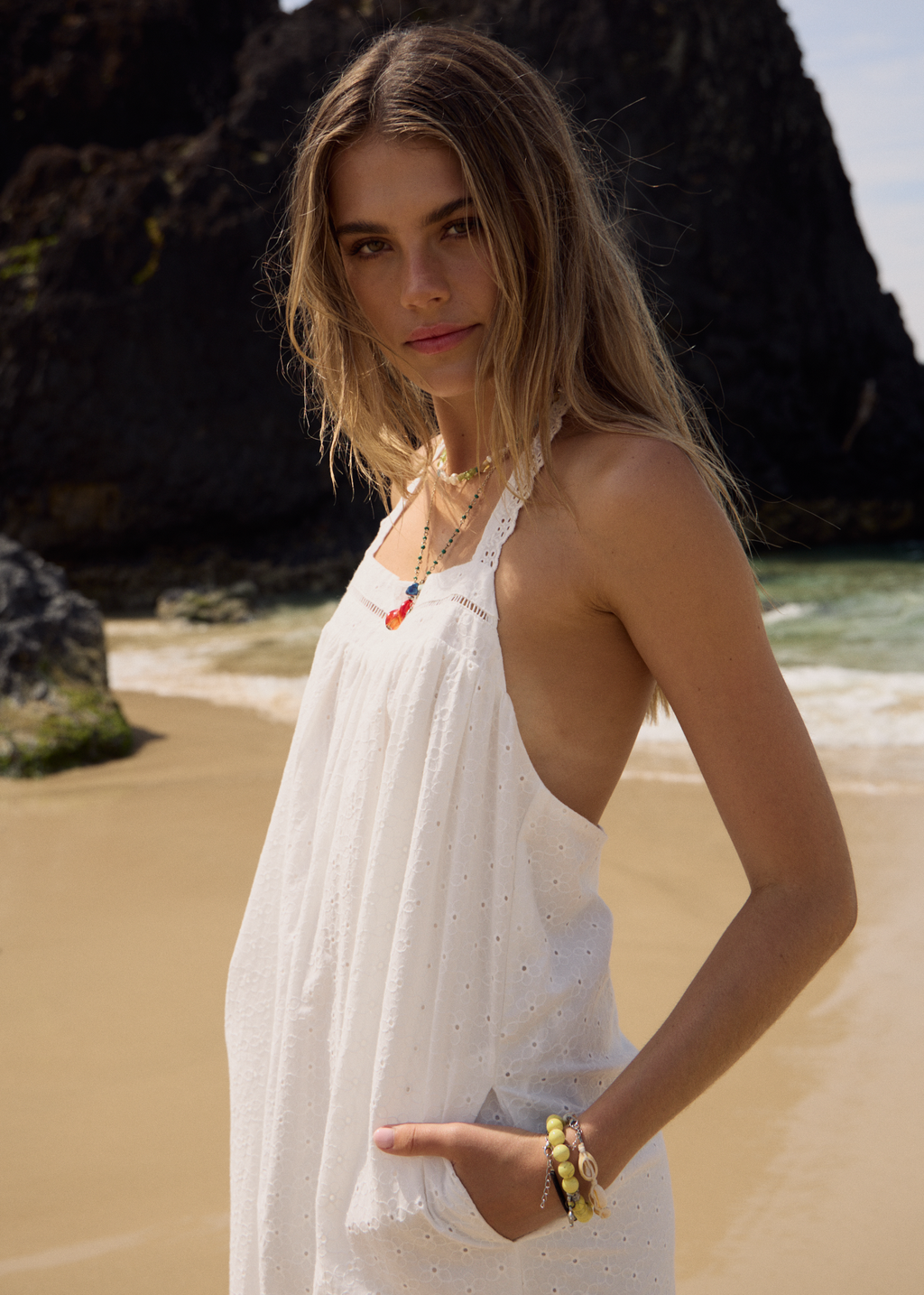 AFENDS Womens Kindred - Mini Dress - White