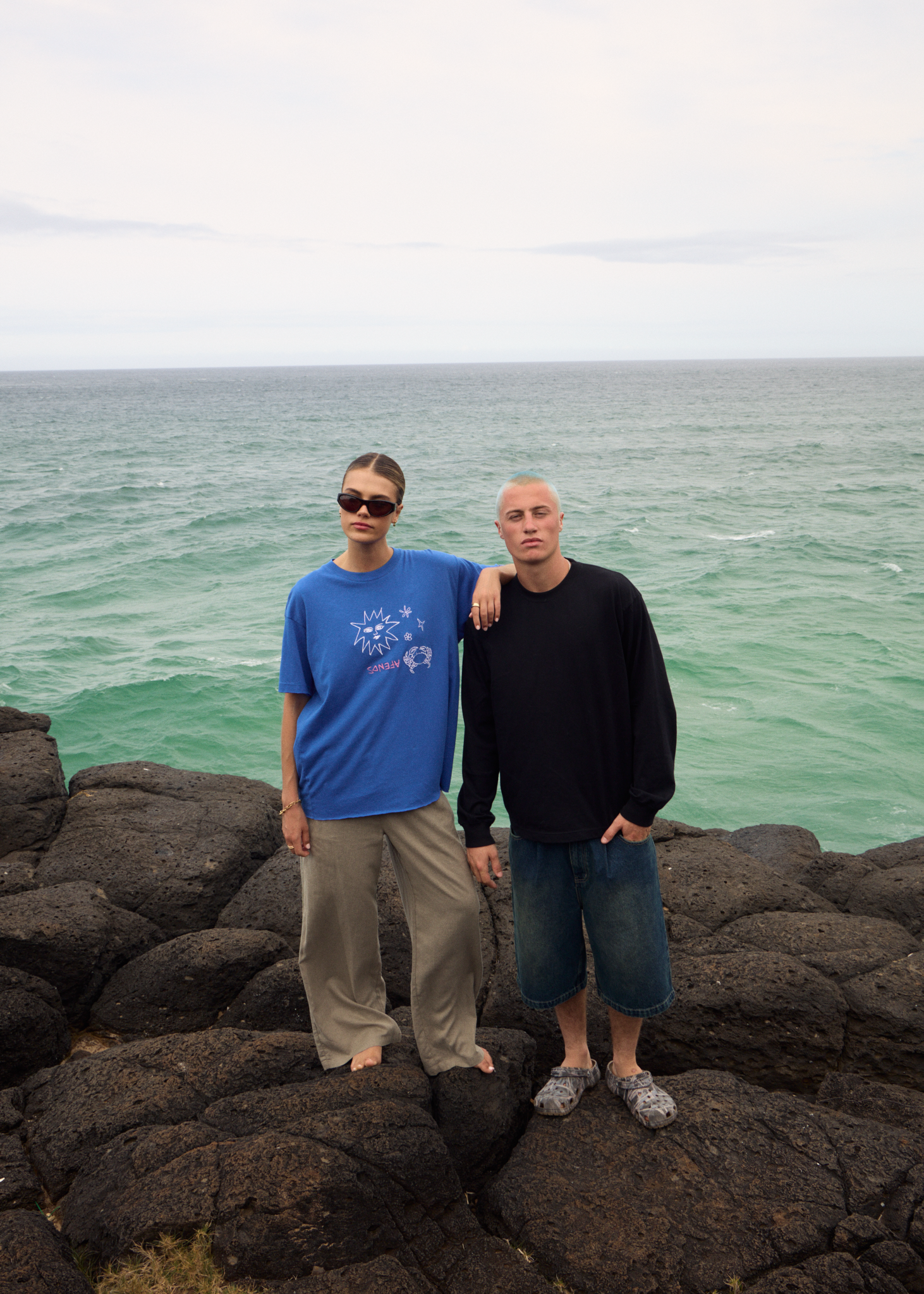 AFENDS Mens Genesis - Boxy Long Sleeve Tee - Black