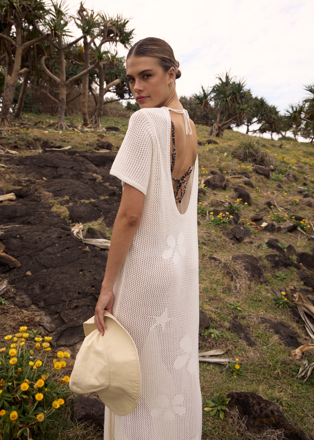 AFENDS Womens Riley - Knit Maxi Dress - White