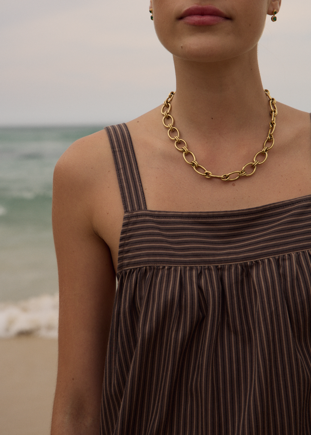 AFENDS Womens Cyrus - Mini Dress - Coffee Stripe