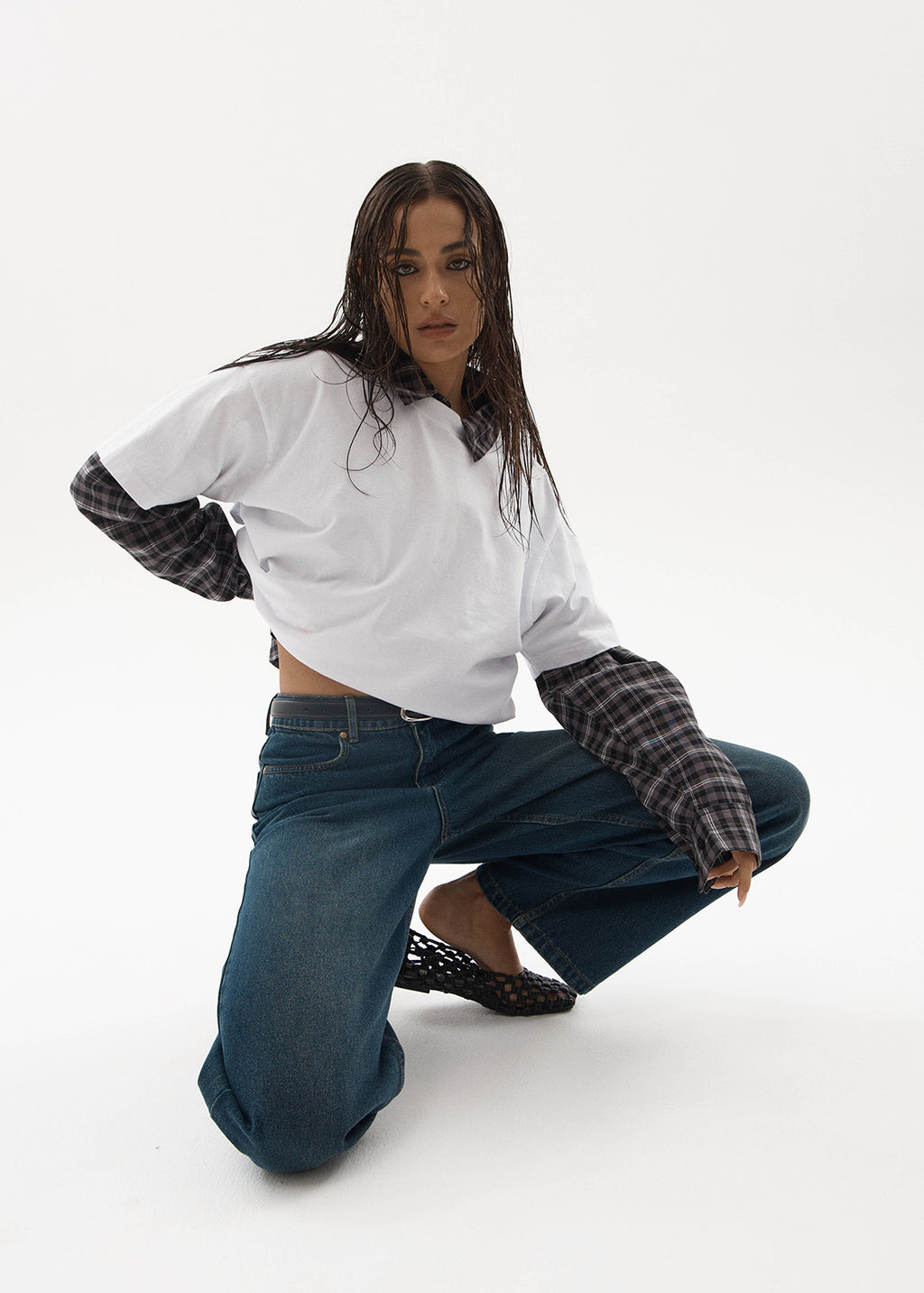 AFENDS Womens Bella - Denim Wide Leg Jean - Vintage Wash