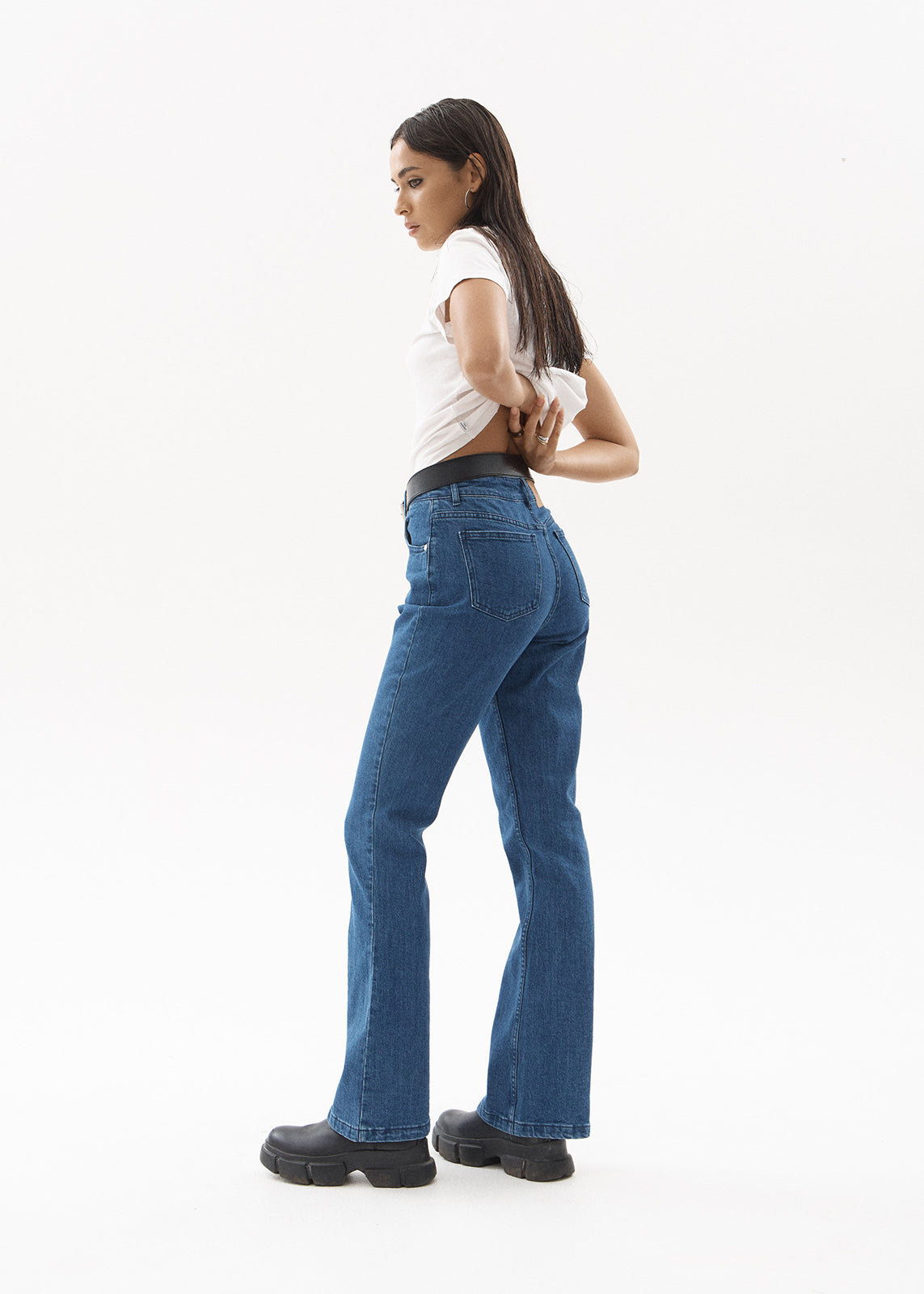 AFENDS Womens Cassidy - Bootcut Jean - Authentic Blue