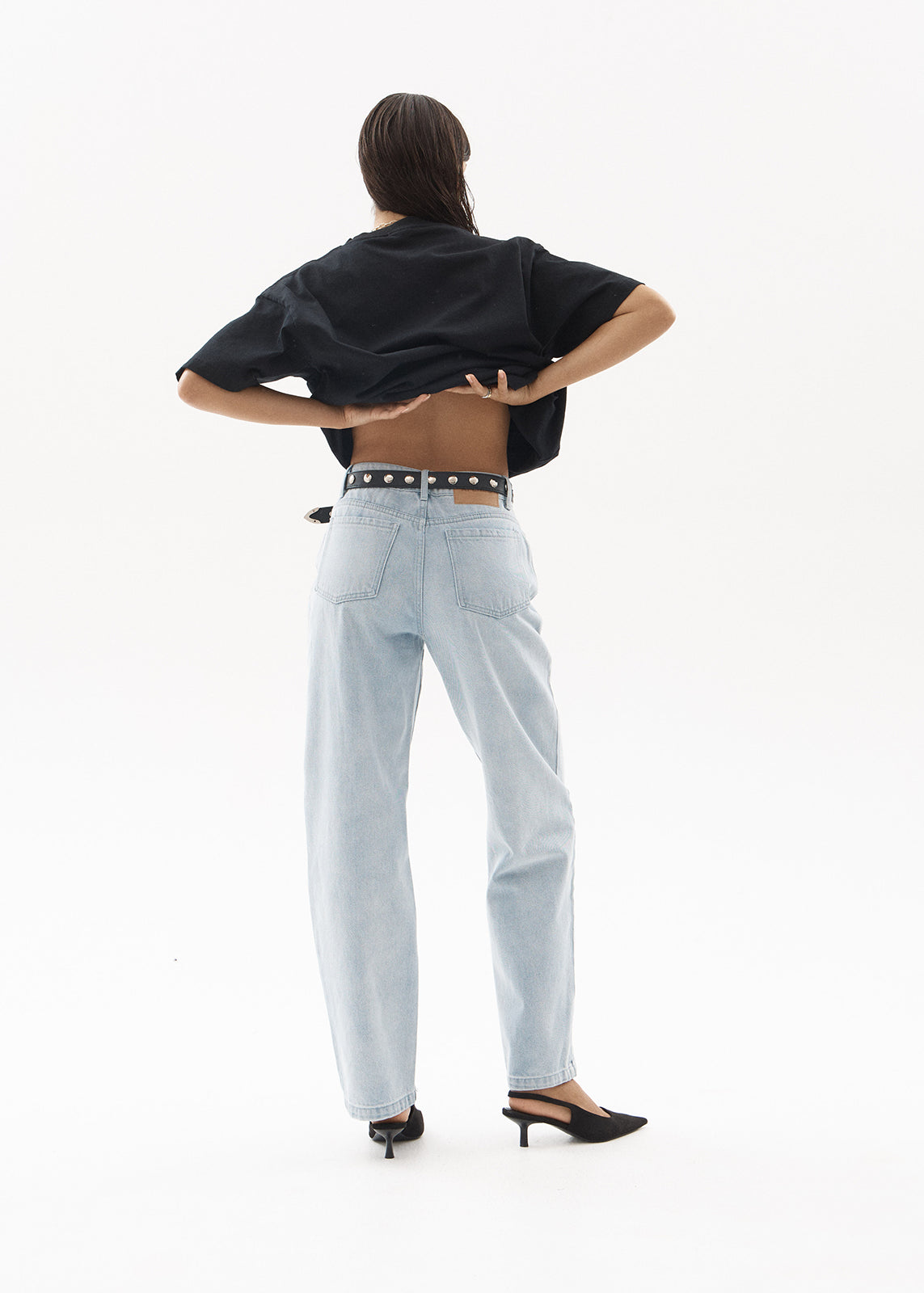 AFENDS Womens Leila - Straight Leg Jeans - Stone Blue