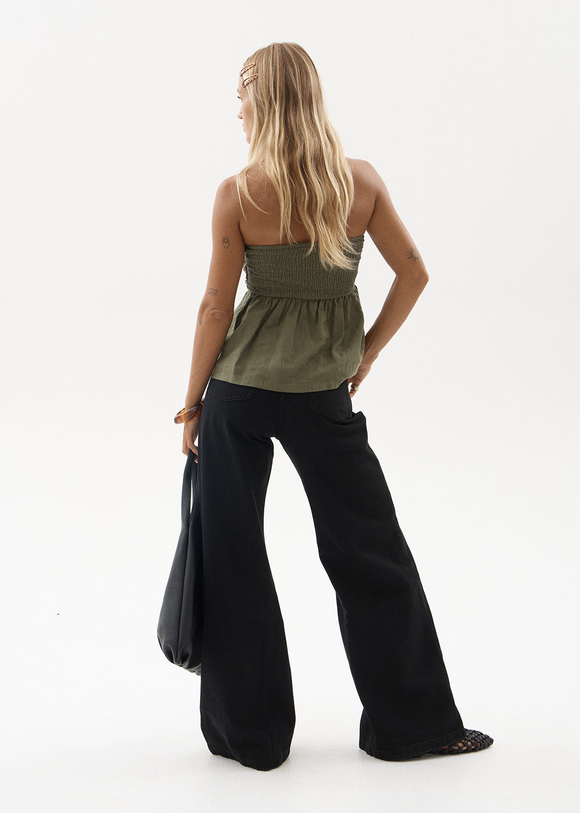 AFENDS Womens Gigi - Denim Flared Leg Jean - Washed Black