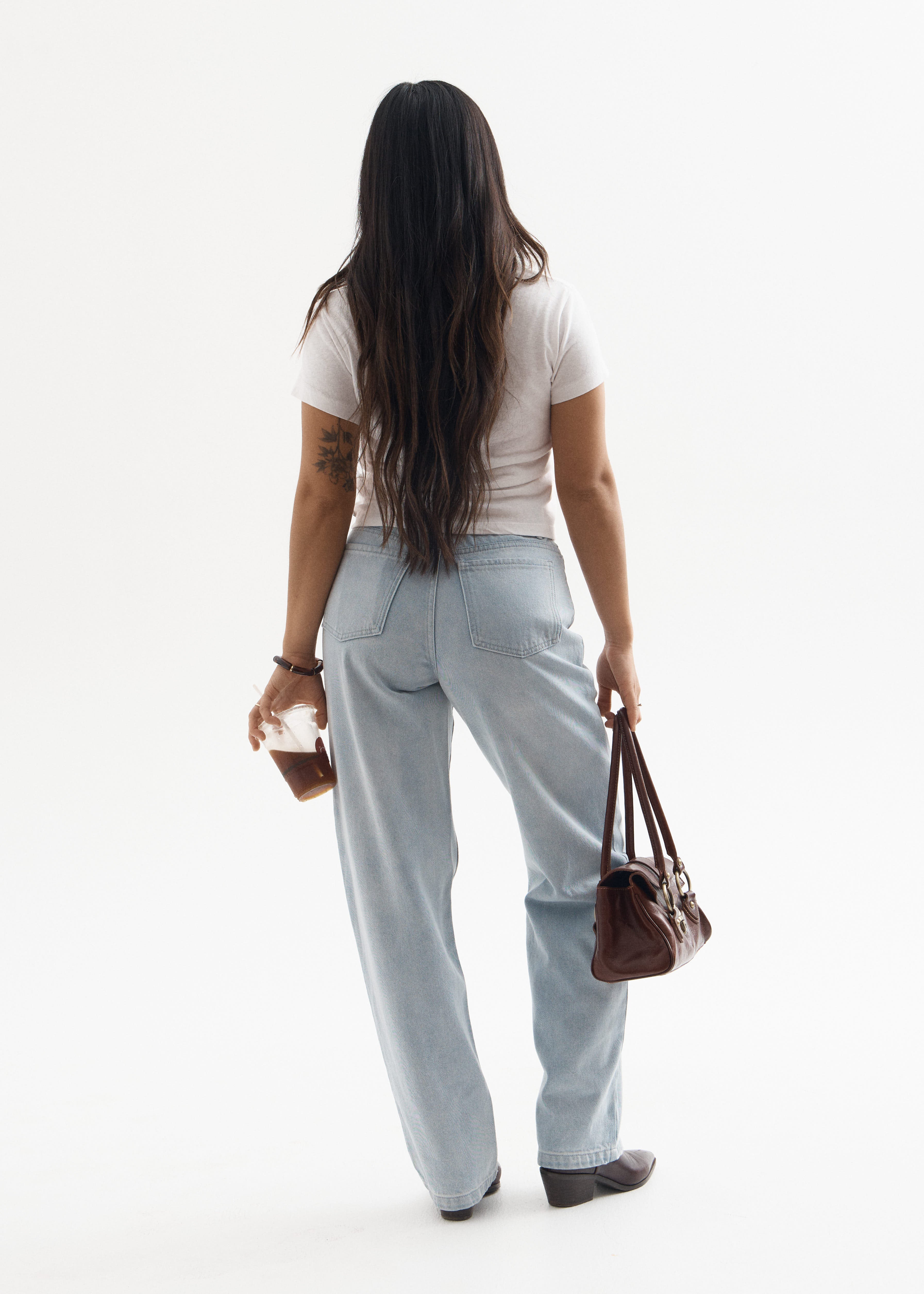 AFENDS Womens Leila - Straight Leg Jeans - Stone Blue