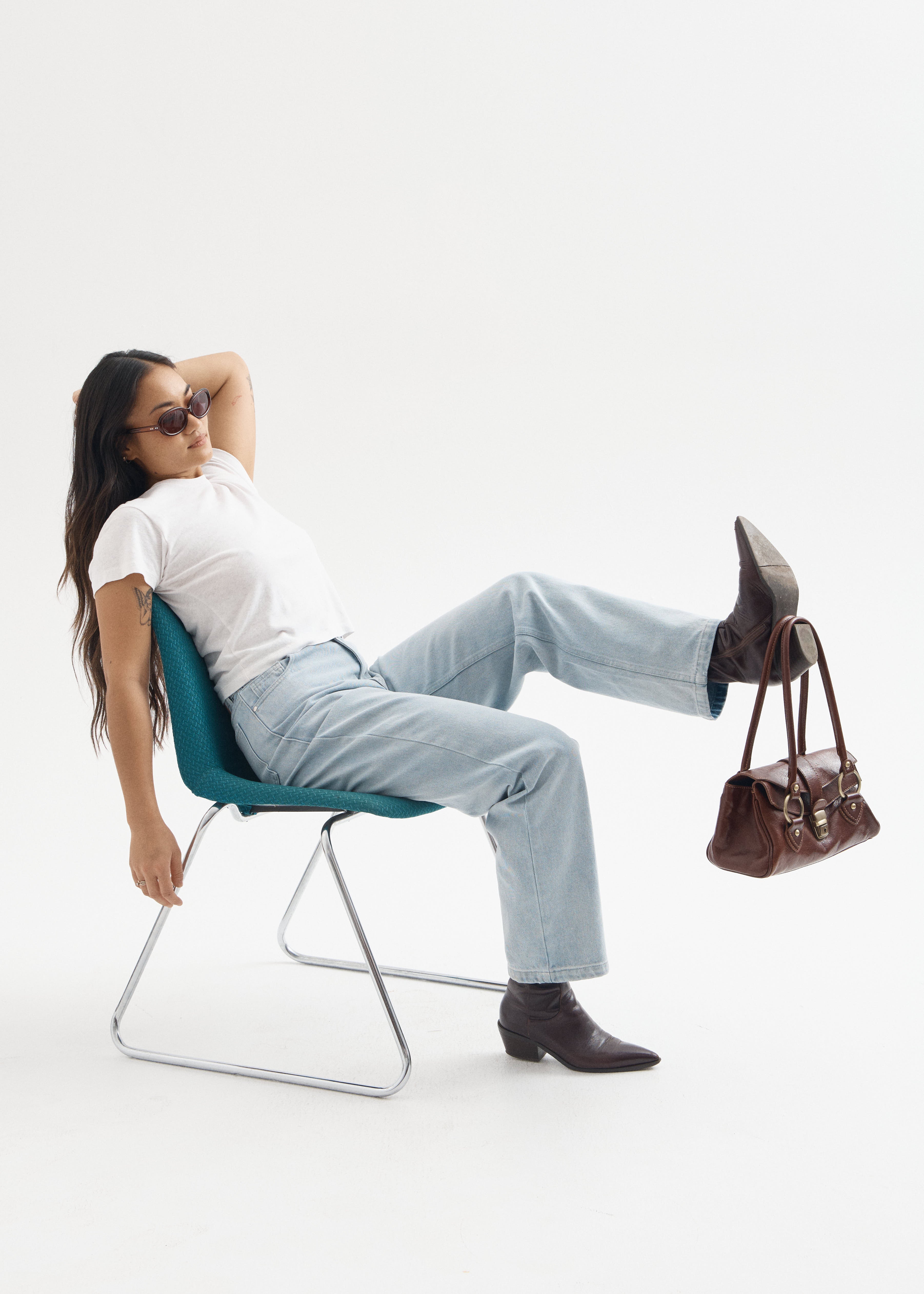 AFENDS Womens Leila - Straight Leg Jeans - Stone Blue