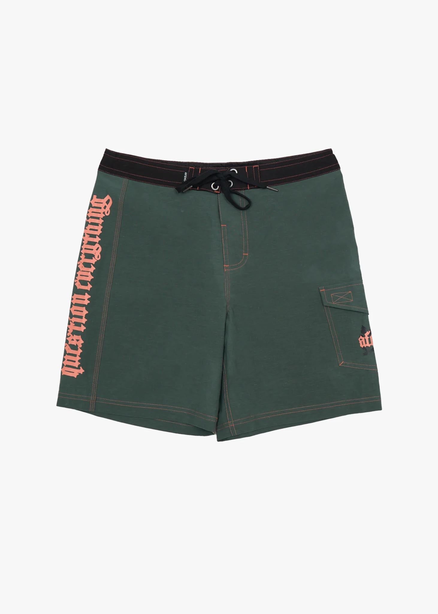 AFENDS Mens Petal - Surf Related V2 Boardshort 18" - Pine