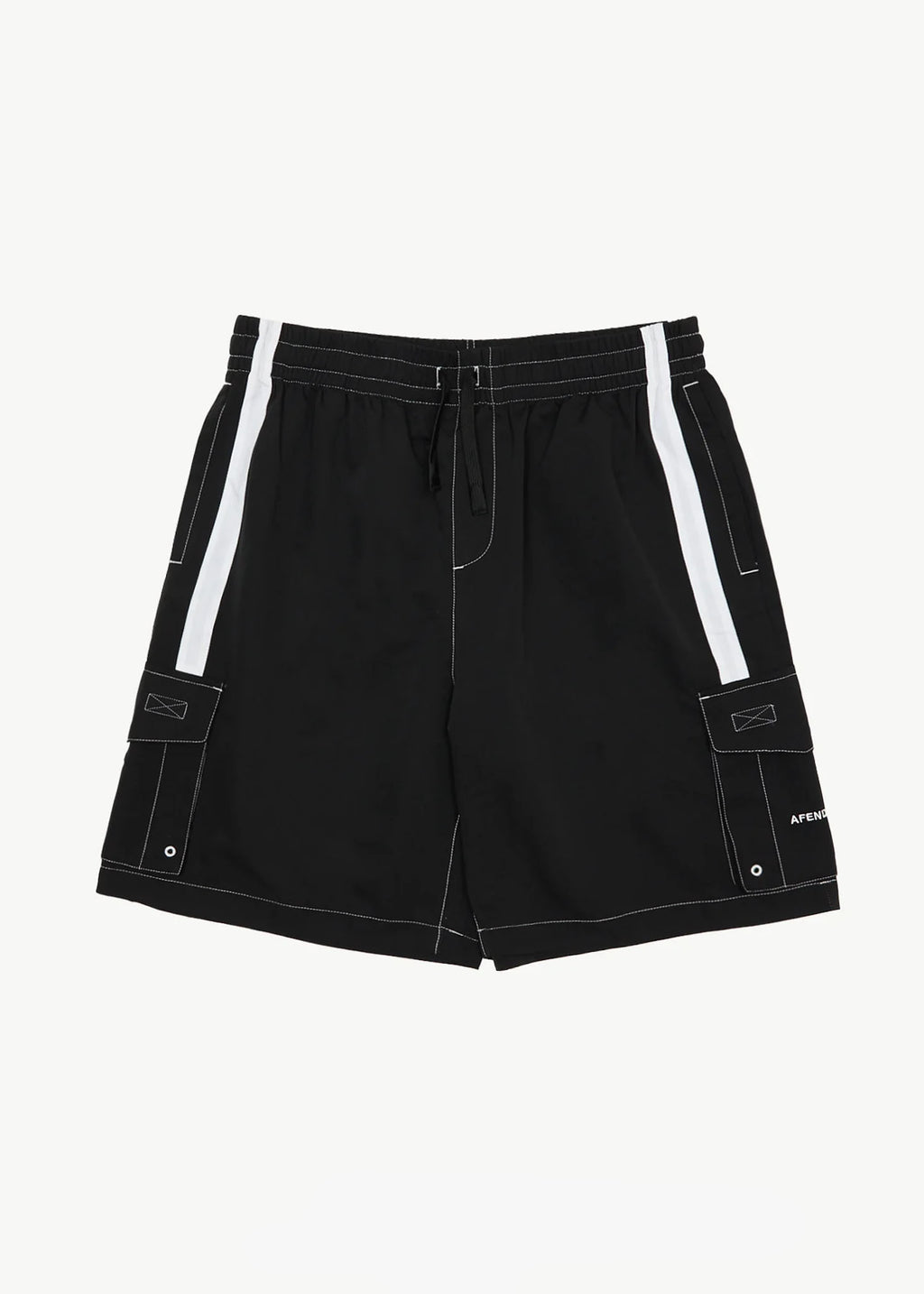 AFENDS Mens House Related - Cargo Swim Short 21" - Black