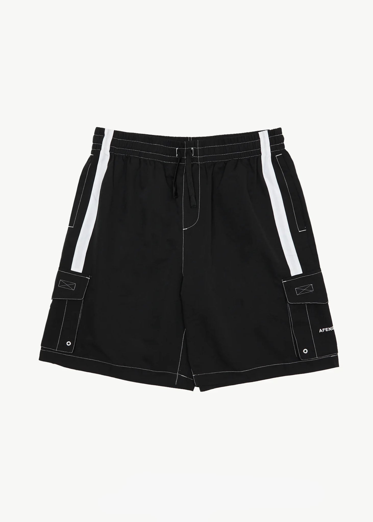 AFENDS Mens House Related - Cargo Swim Short 21" - Black
