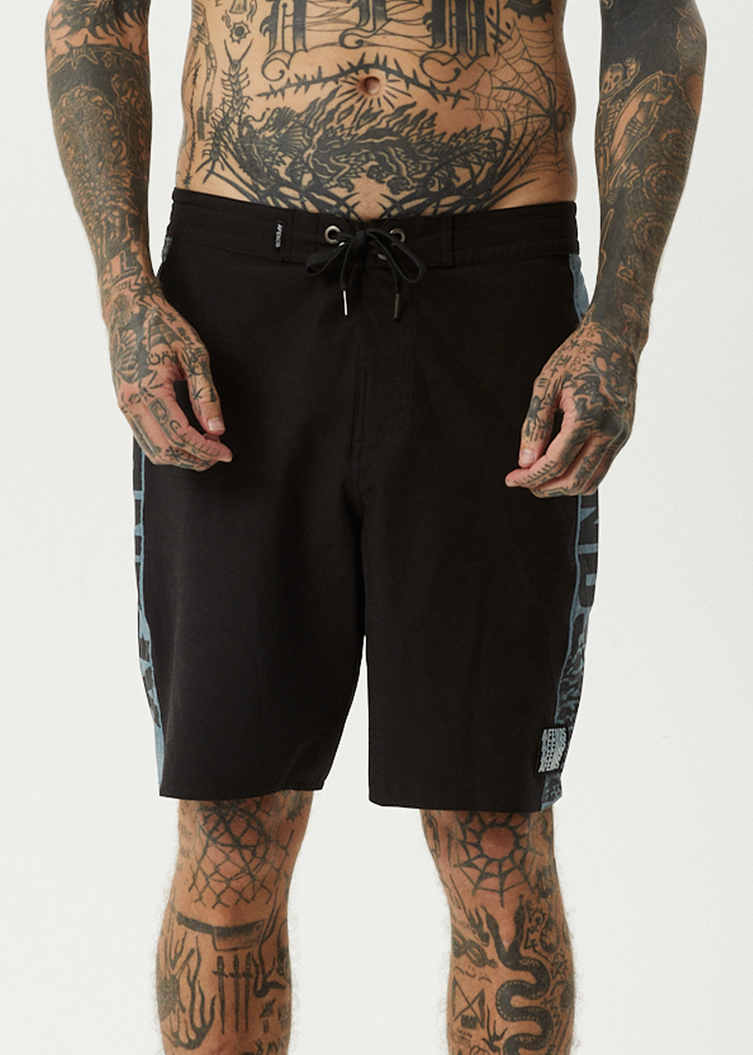 AFENDS Mens Tread - Surf Related Boardshorts 20" - Black