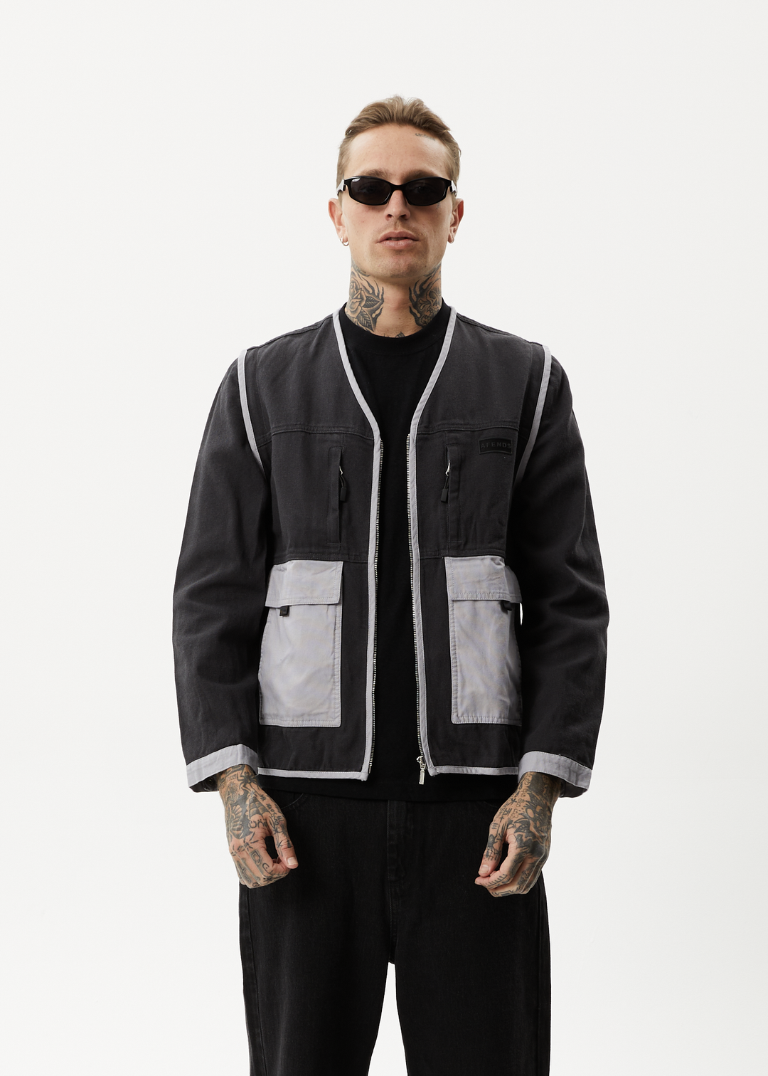 AFENDS Unisex Foreword - Unisex Convertible Jacket - Charcoal 