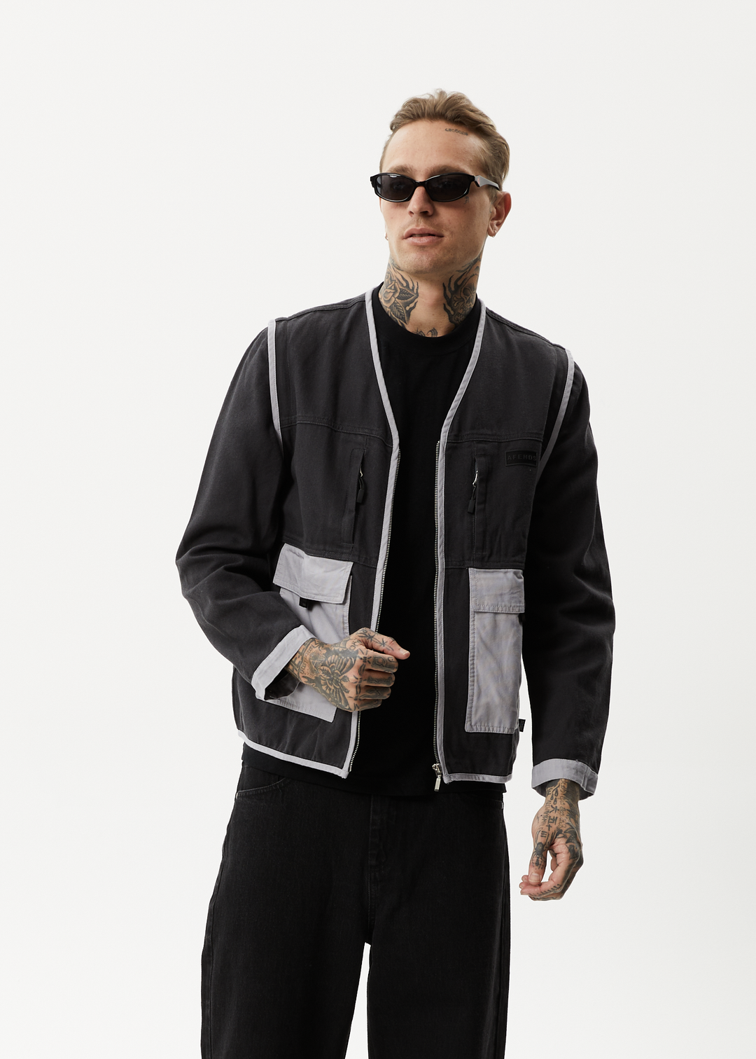 AFENDS Unisex Foreword - Unisex Convertible Jacket - Charcoal 