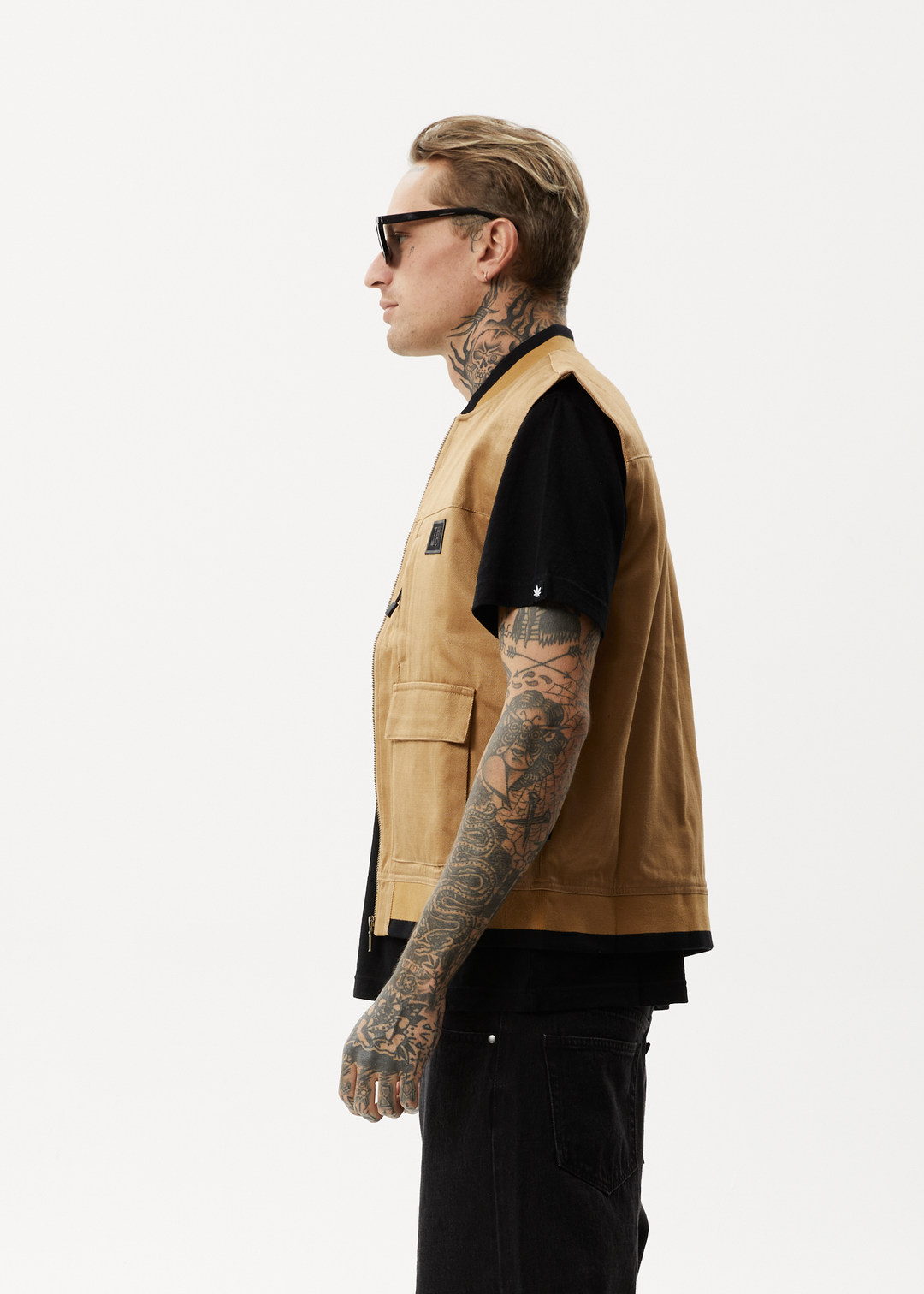 AFENDS Unisex Small Moments - Unisex Zip Up Vest - Chestnut 